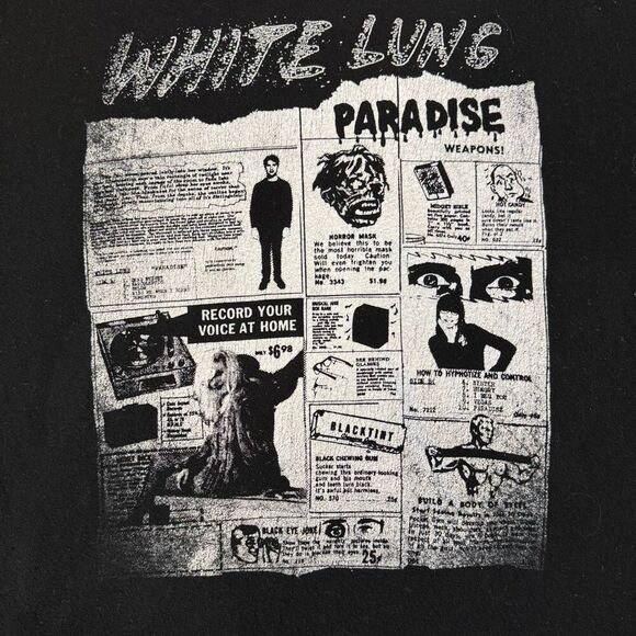 White Lung Official Merchandise Black Crewneck Shirt Size XL Canadian Punk Rock - Picture 2 of 4